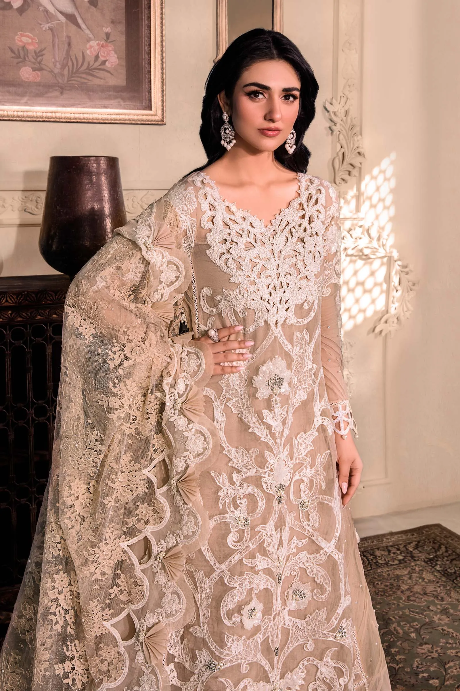 Unstitched MBROIDERED - Pink BD-2608 | Maria B Mbroidered Heritage Luxury Edition 2023 | Unstitched Embroidered Organza Suits
