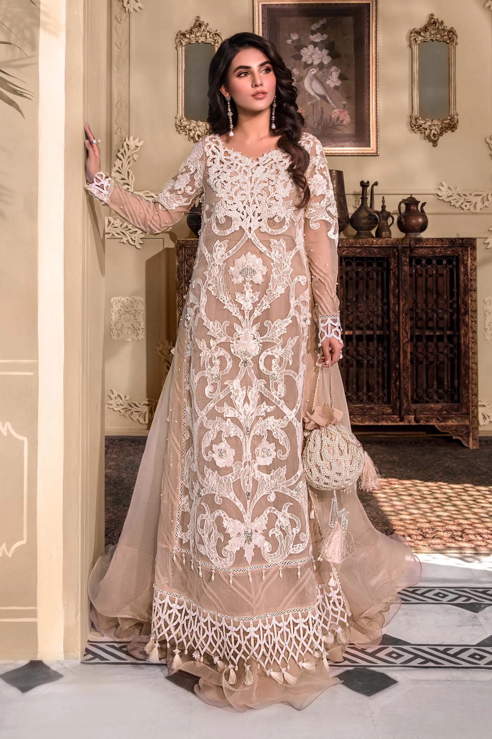 Unstitched MBROIDERED - Pink BD-2608 | Maria B Mbroidered Heritage Luxury Edition 2023 | Unstitched Embroidered Organza Suits