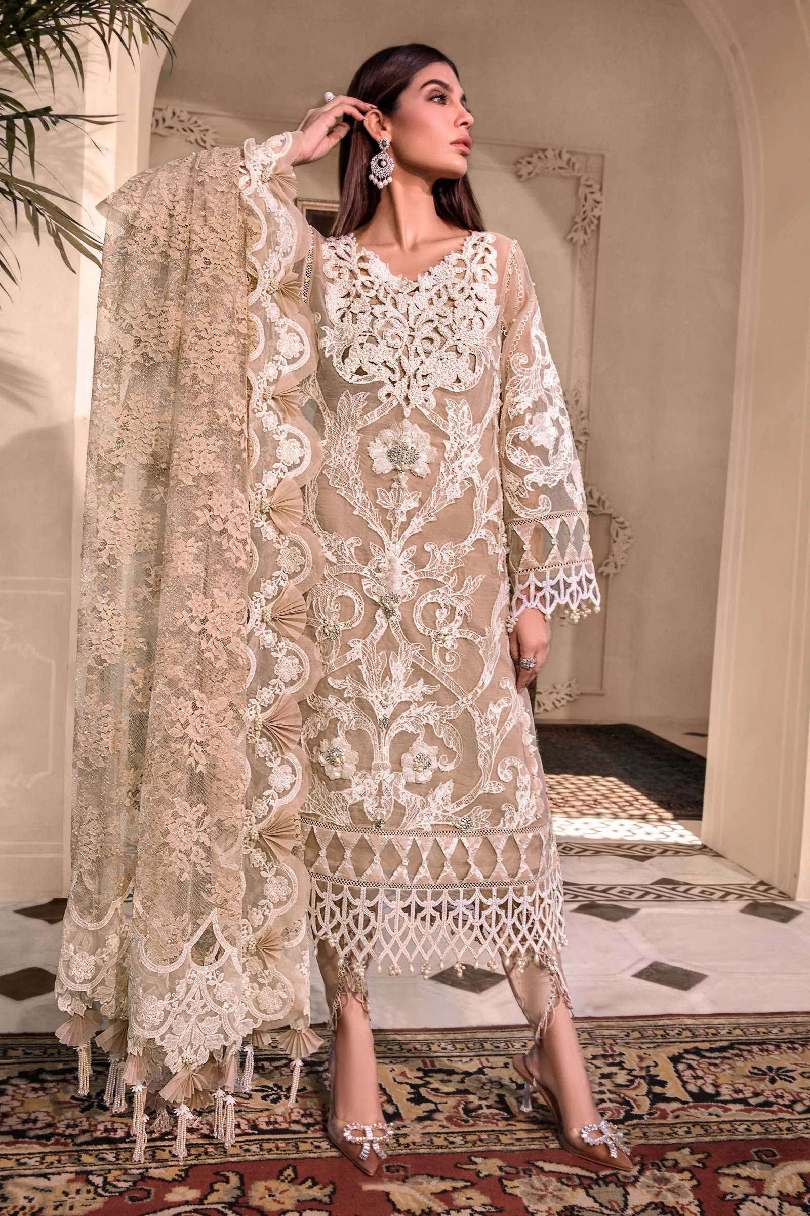 Unstitched MBROIDERED - Pink BD-2608 | Maria B Mbroidered Heritage Luxury Edition 2023 | Unstitched Embroidered Organza Suits