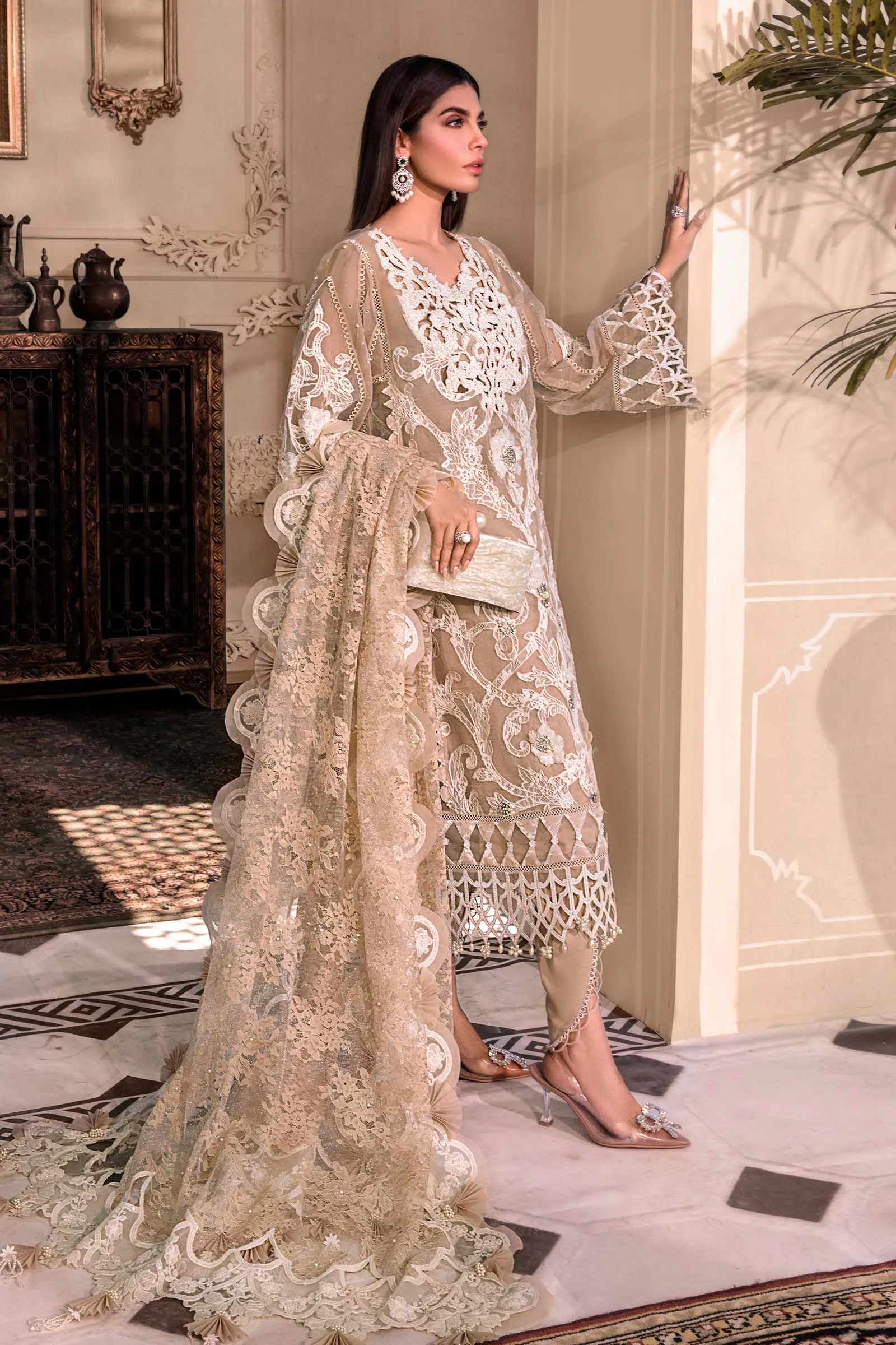 Unstitched MBROIDERED - Pink BD-2608 | Maria B Mbroidered Heritage Luxury Edition 2023 | Unstitched Embroidered Organza Suits