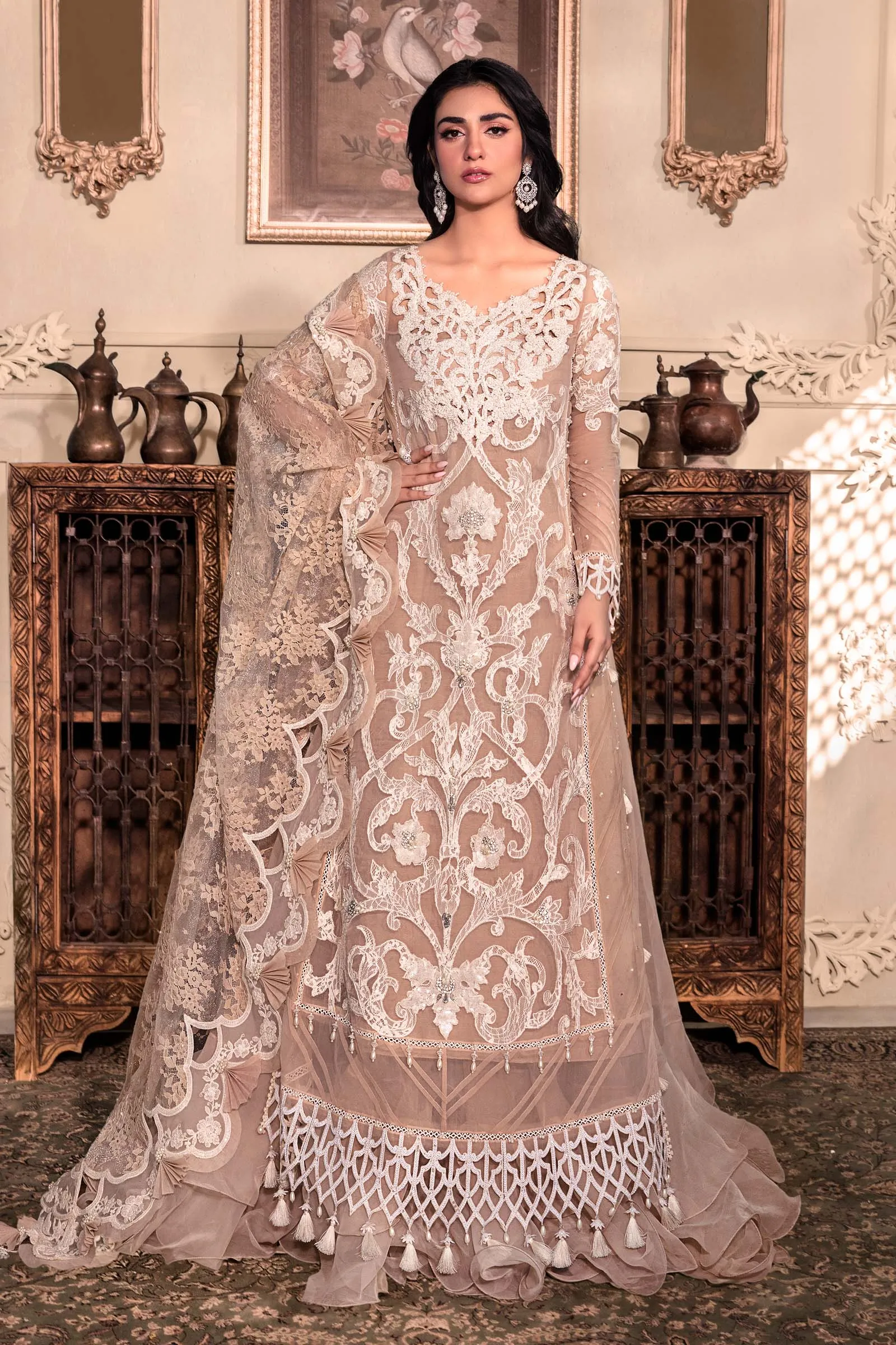 Unstitched MBROIDERED - Pink BD-2608 | Maria B Mbroidered Heritage Luxury Edition 2023 | Unstitched Embroidered Organza Suits