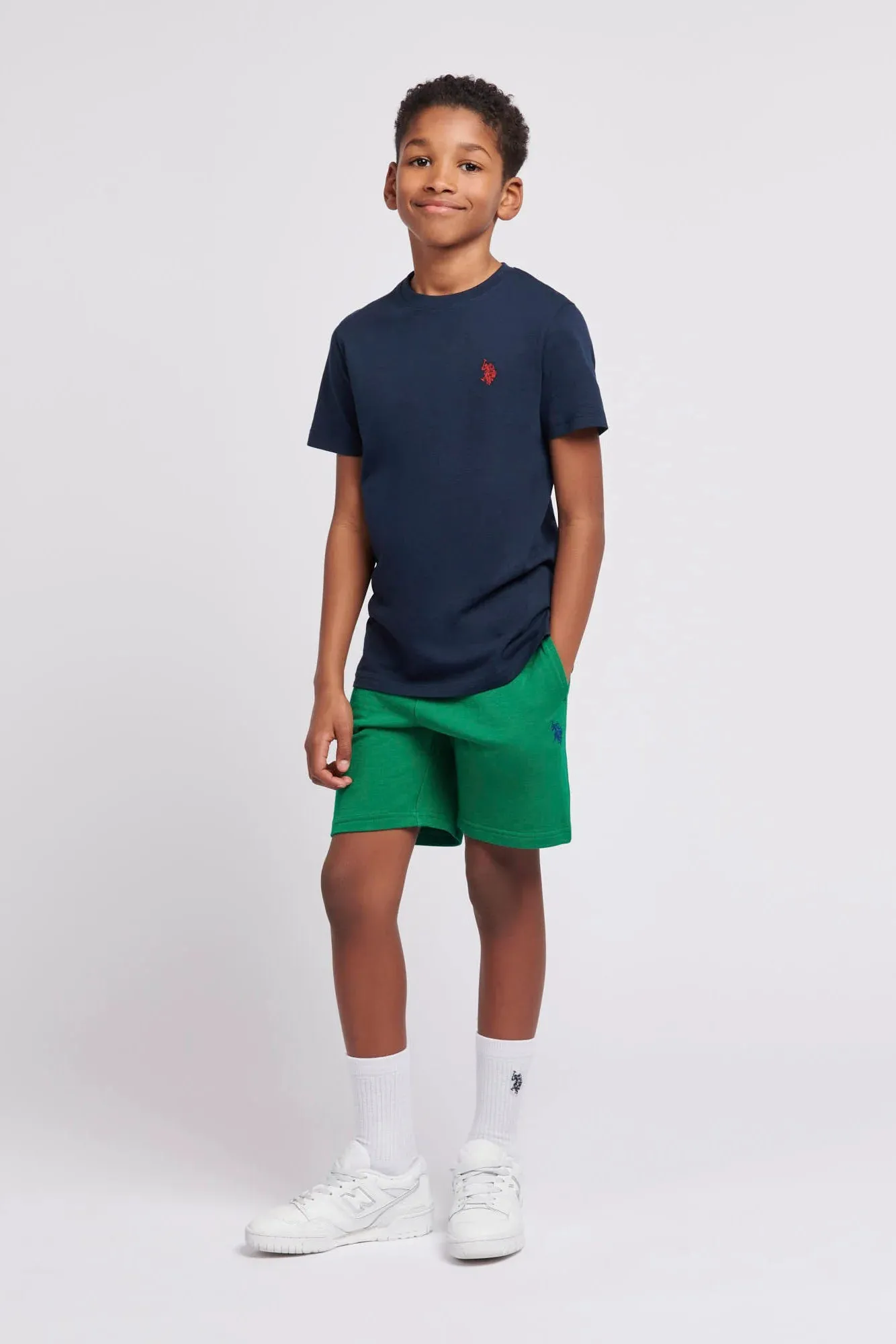 U.S. POLO ASSN.  - SHORTS DOUBLE HORSEMAN SWEAT SHORTS LUSH MEADOW