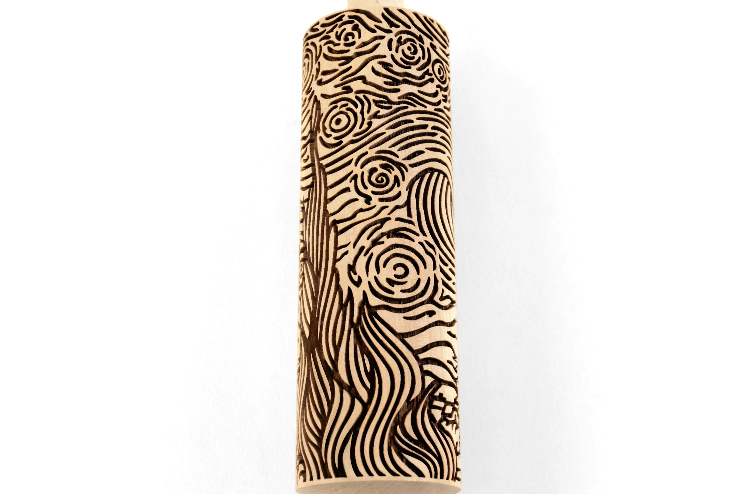 Van Gogh Starry Night  Rolling Pin Embossed  for Clay, Ceramics, Cookie Stamp, Clay Mold Pottery Tool, Shortbread, Clay Roller, Christmas Gift