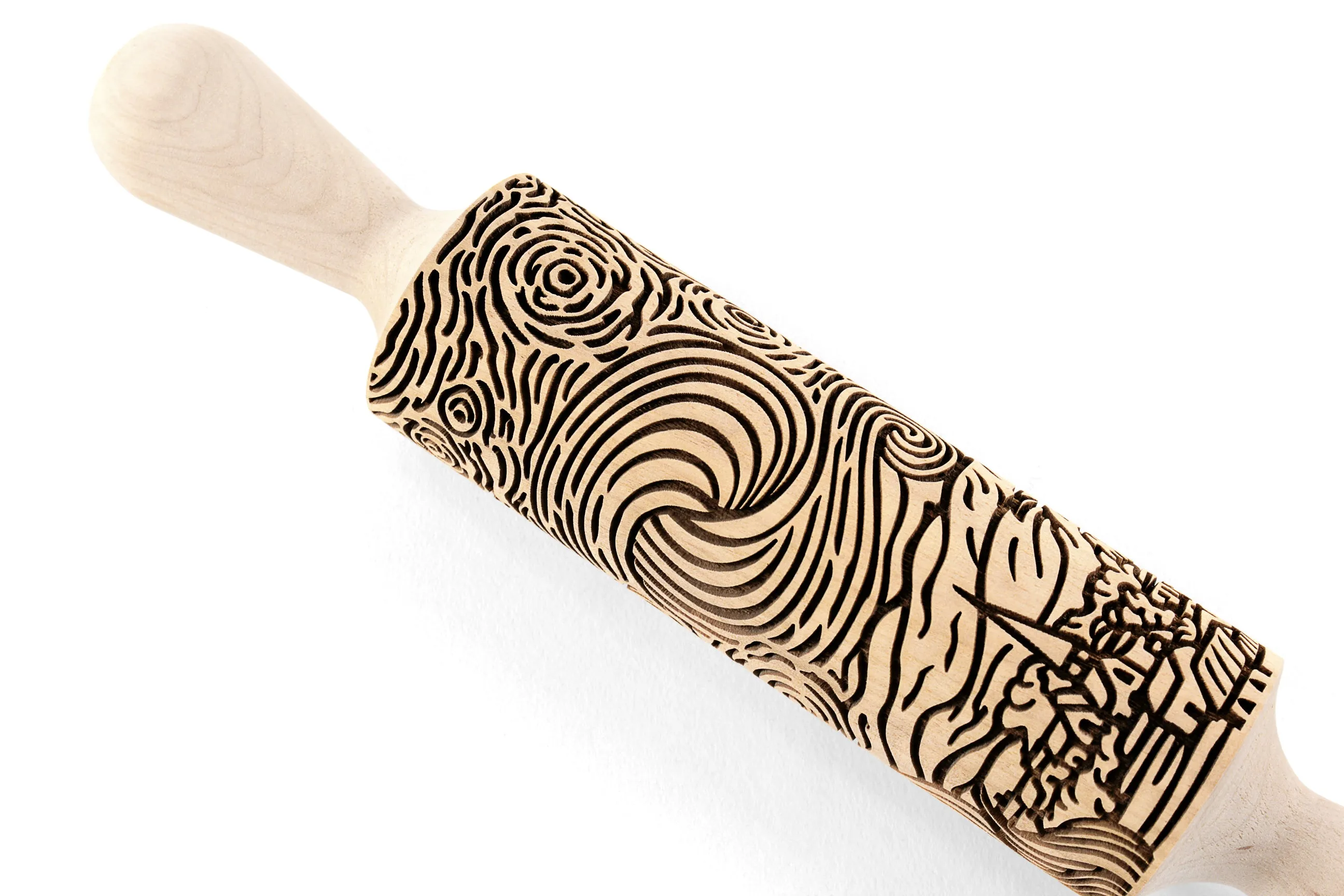 Van Gogh Starry Night  Rolling Pin Embossed  for Clay, Ceramics, Cookie Stamp, Clay Mold Pottery Tool, Shortbread, Clay Roller, Christmas Gift