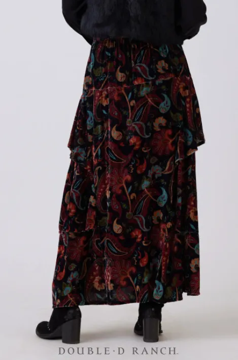 Velvet Print Midnight Garden Skirt by Double D Ranchwear