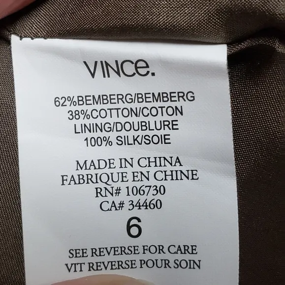 Vince Bemberg/Cotton Two Button Silk Lined Quiet Luxury Boyfriend Blazer