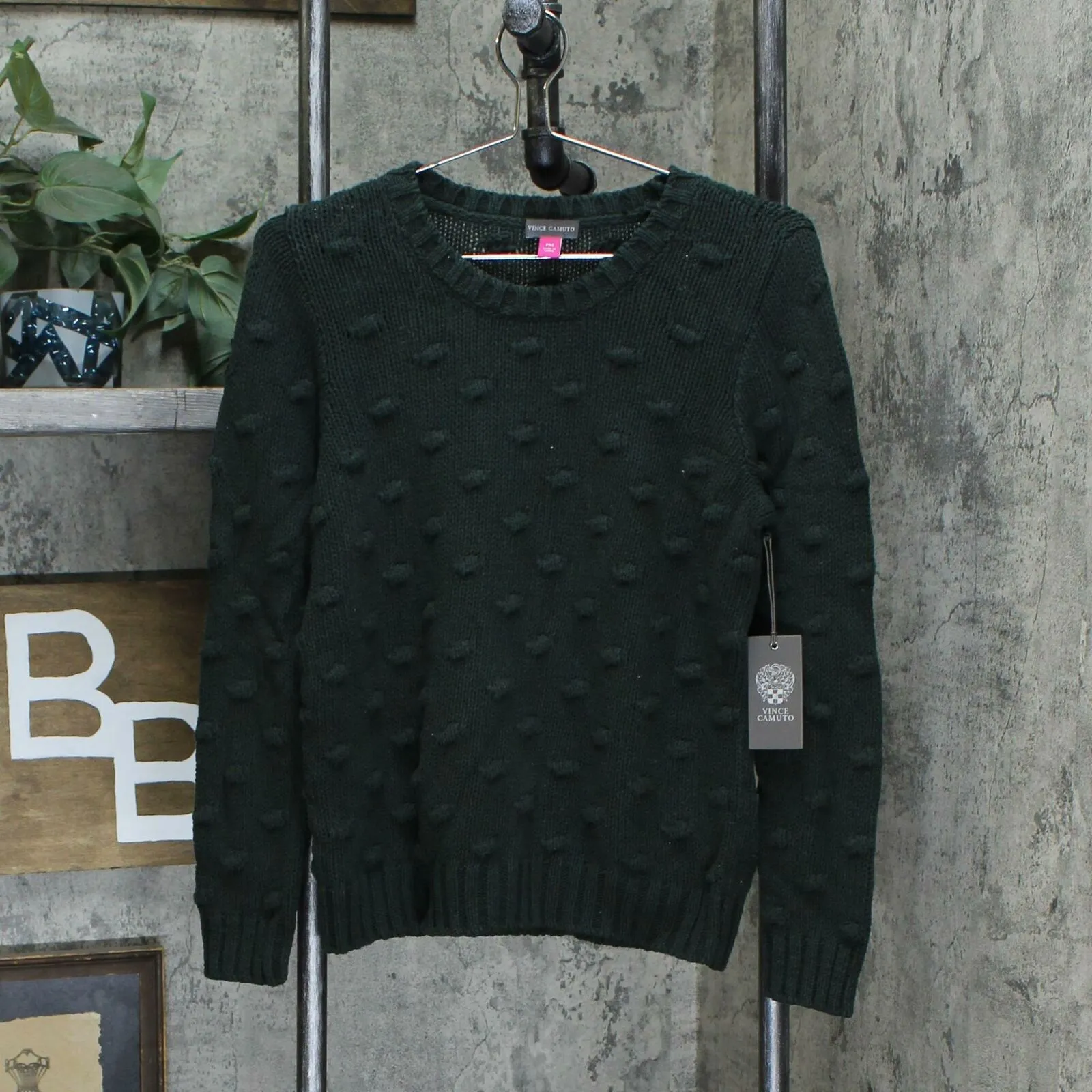 Vince Camuto Petite All Cotton Popcorn Knit Chunky Sweater