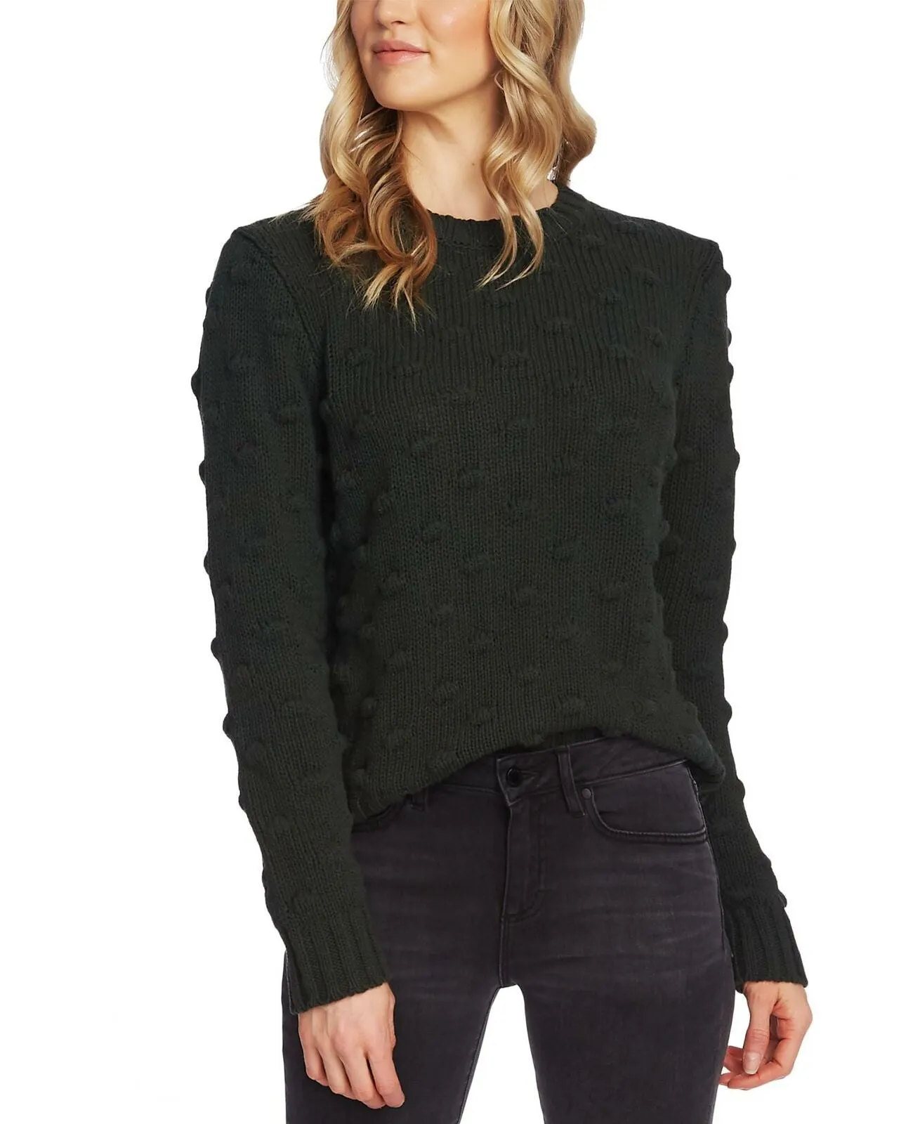 Vince Camuto Petite All Cotton Popcorn Knit Chunky Sweater