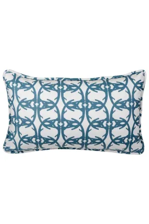 vixen midnight blue printed cloth 12" x 20" piped pillow covers