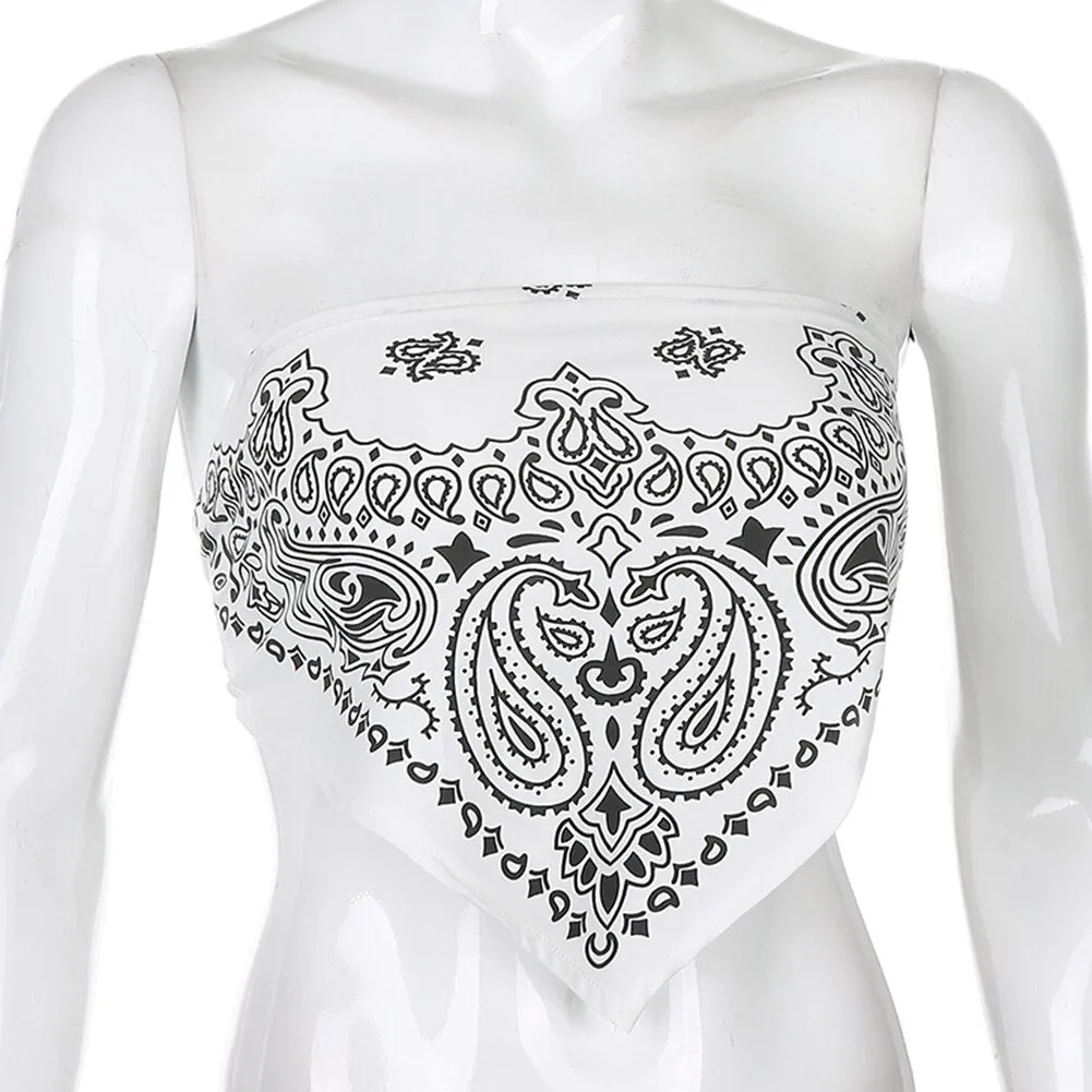 White Bandana Top