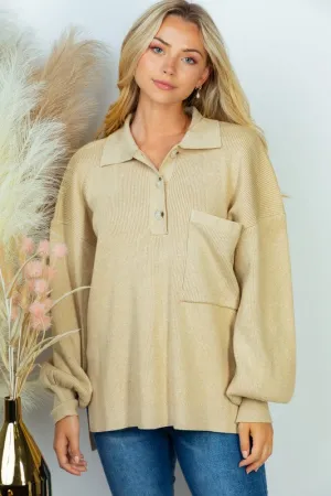 White Birch Long Sleeve Solid Knit Top