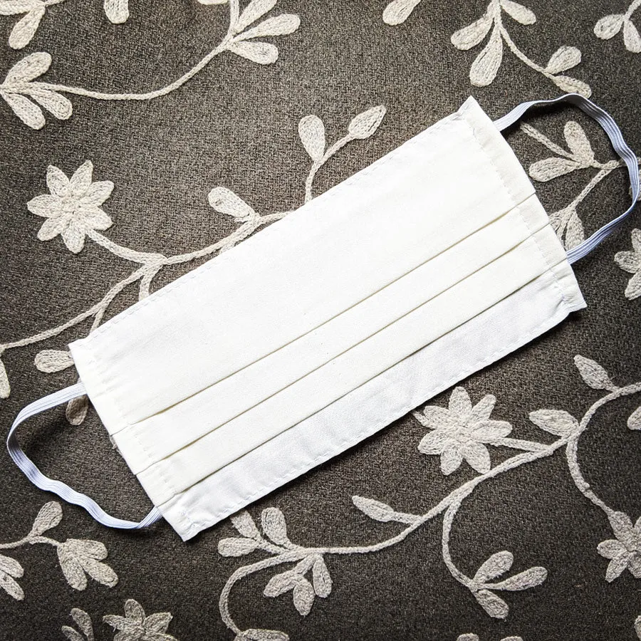 White Up Cycled Cotton Face Mask