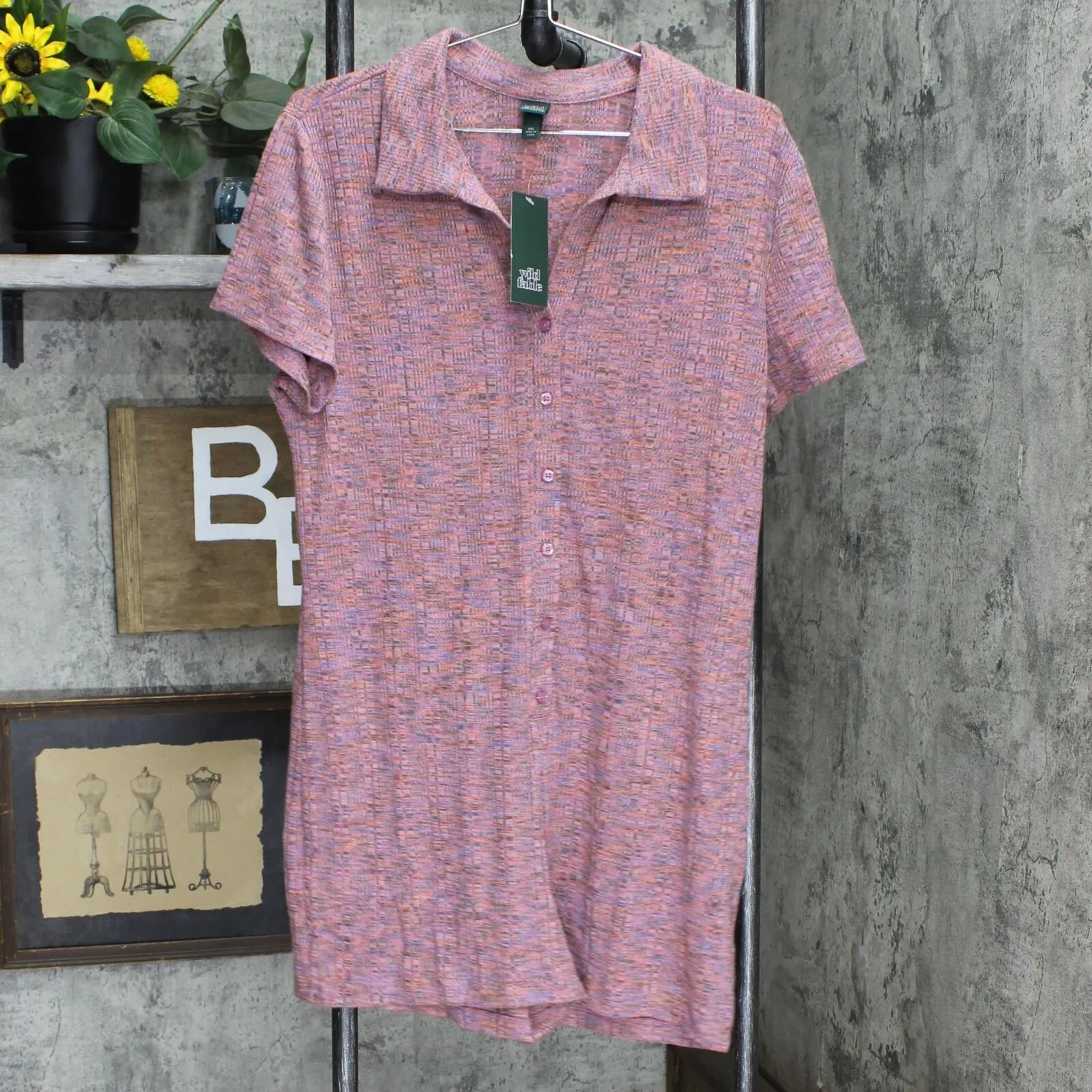 Wild Fable Women's Short Sleeve Button-Front Romper