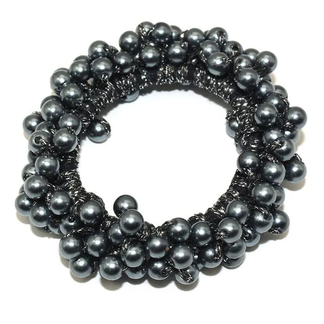 Woman Pearl Hair Ties Beads Girls Rubber Bands Ponytail Holders