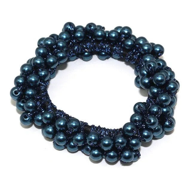 Woman Pearl Hair Ties Beads Girls Rubber Bands Ponytail Holders