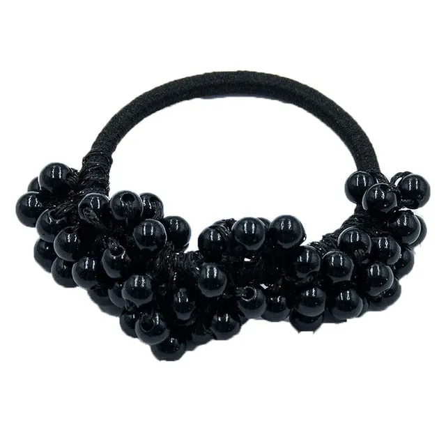 Woman Pearl Hair Ties Beads Girls Rubber Bands Ponytail Holders