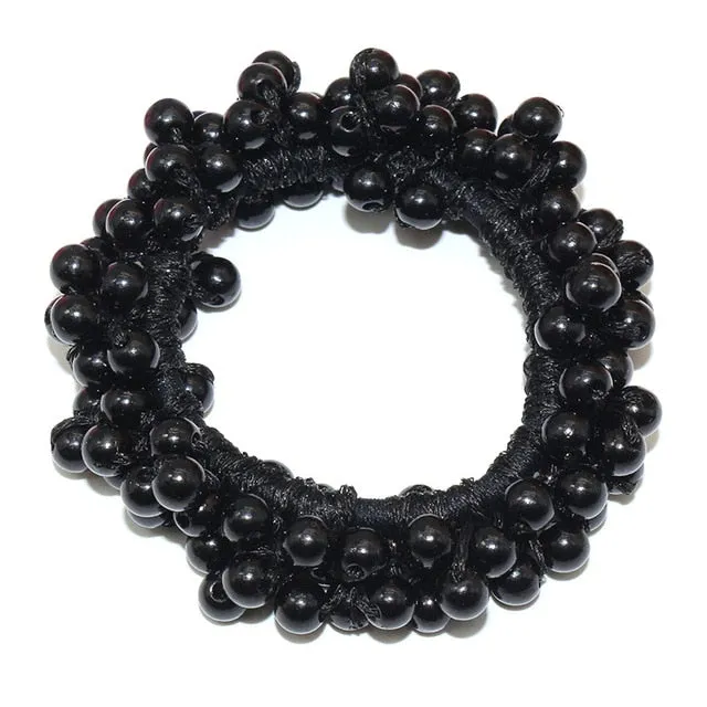 Woman Pearl Hair Ties Beads Girls Rubber Bands Ponytail Holders