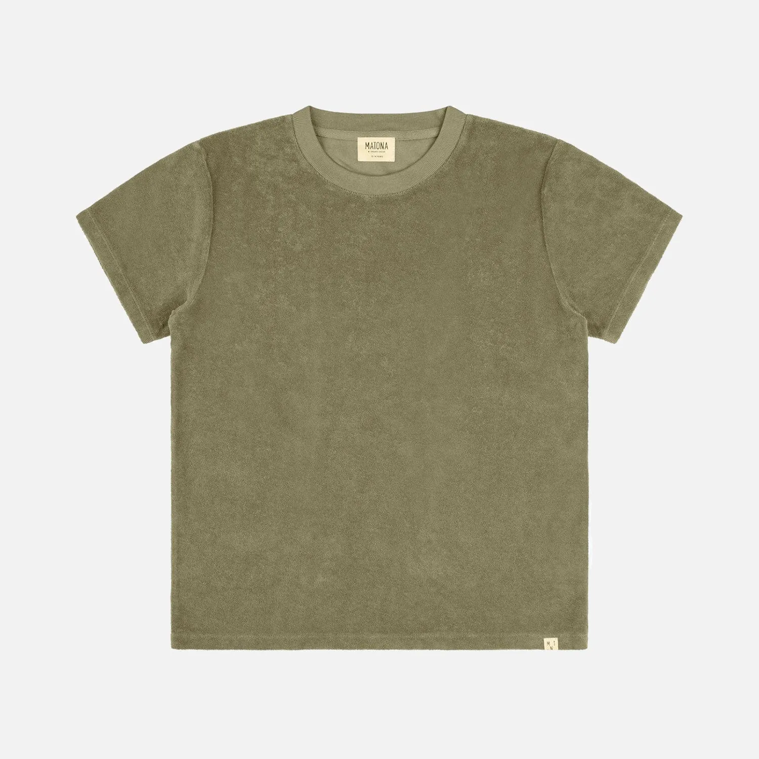 Women's Cotton Terry Tee - Olive Green