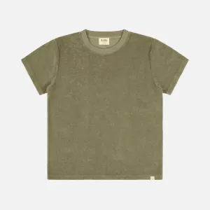 Women's Cotton Terry Tee - Olive Green
