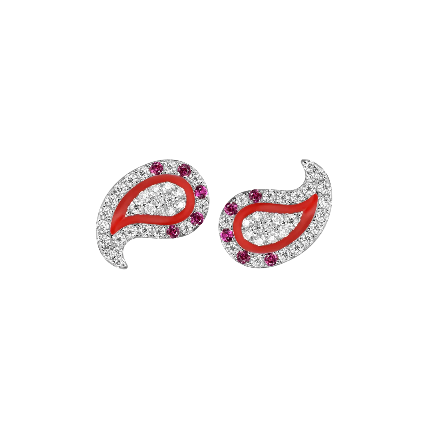 Women's Paisley Stud Earrings - Pair