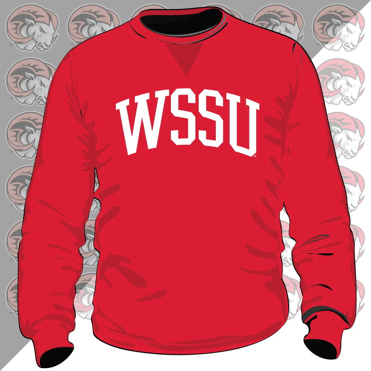 WSSU | Univ. Arch RED W/White Unisex Sweatshirt (**)