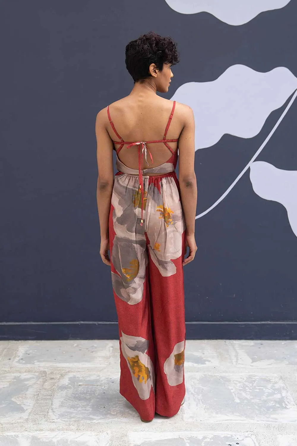 YAM   I   Gijon RED POPPIES JUMPSUIT 1  (JUMPSUIT) SILK RED YAMBILLIE21