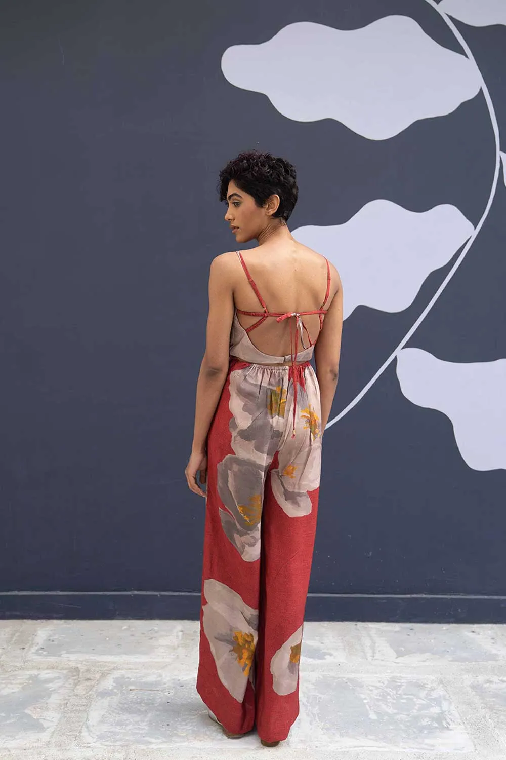 YAM   I   Gijon RED POPPIES JUMPSUIT 1  (JUMPSUIT) SILK RED YAMBILLIE21