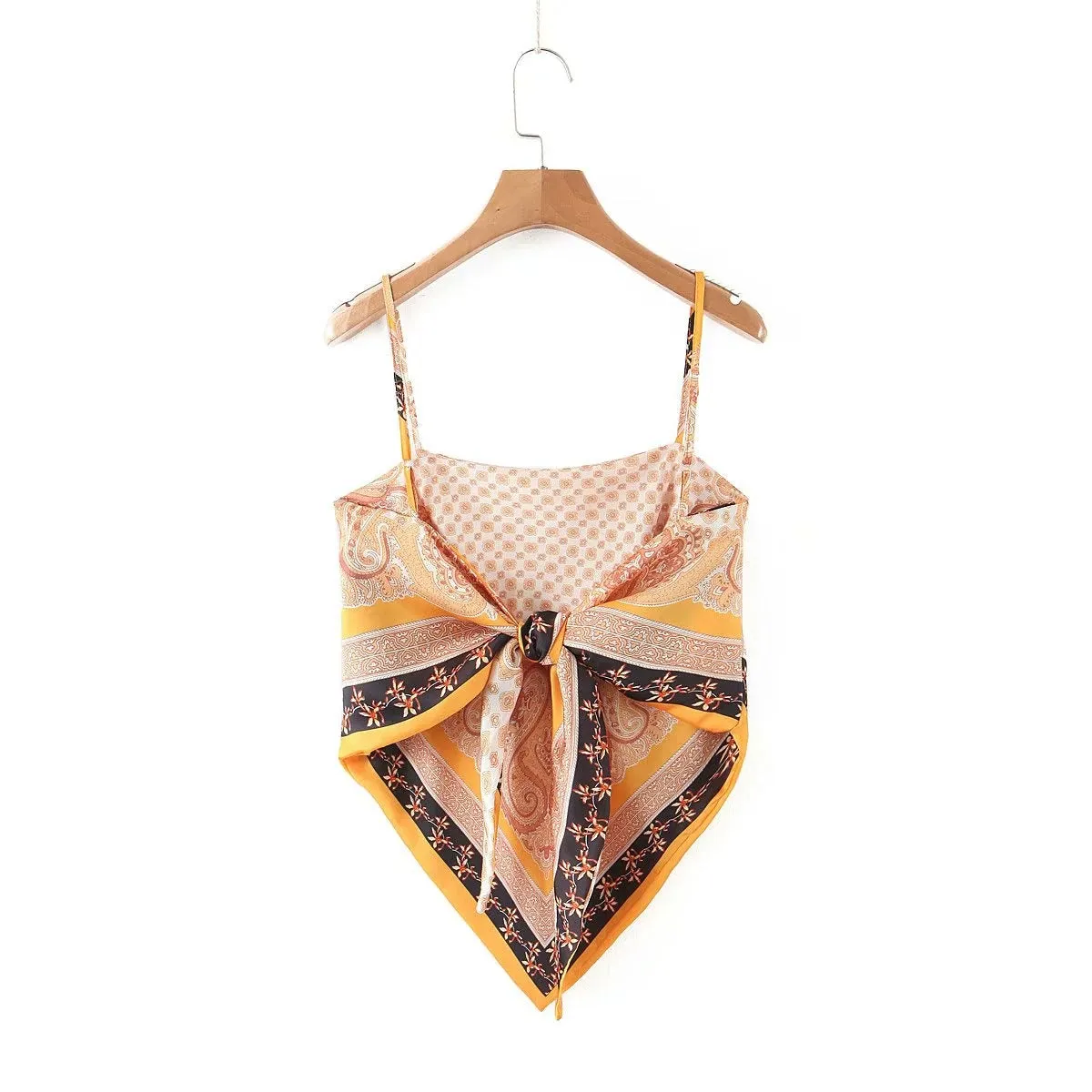 Yellow Bandana Crop Top