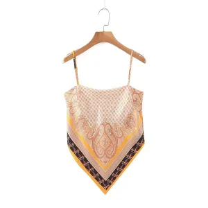 Yellow Bandana Crop Top