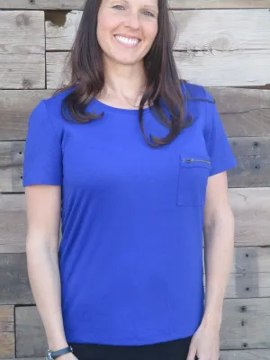 Zippered Pocket Tee Plus Size